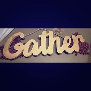 Wooden gather decorative sign